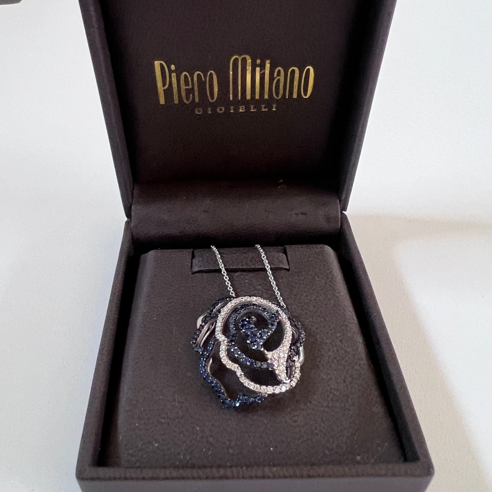 Piero Milano Sapphire and Diamond “Rose” necklace